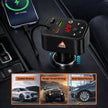 Car charger with multiple ports and a smartphone charging it, placed on a car dashboard.