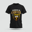 Coffee & Chaos Crew Collar Tshirt – High Quality 100% Cotton Unisex Plain Blank Everyday Wear Tshirt