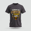 Coffee & Chaos Crew Collar Tshirt – High Quality 100% Cotton Unisex Plain Blank Everyday Wear Tshirt